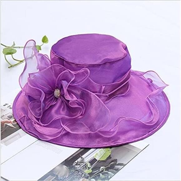 Women\'s Kentucky Hat Wide Brim purple2